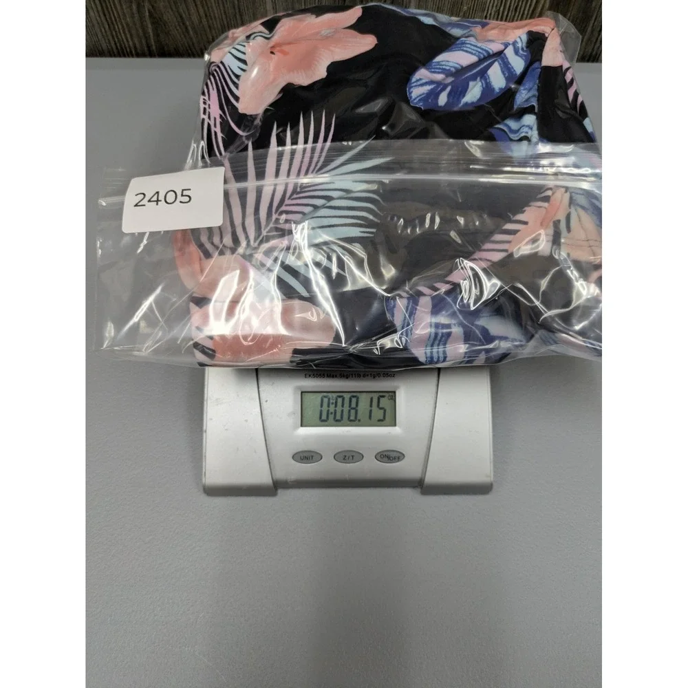 DKNY Swimsuit Womens XL Halter Shirred Floral‎ Print Black One Piece Retail $118 - Picture 11 of 11